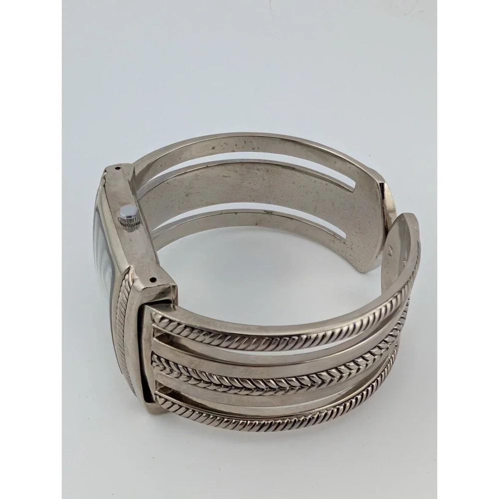 Premier Designs‎ Watch Women 31mm Case Silver Bangle Hinge Band- New Battery